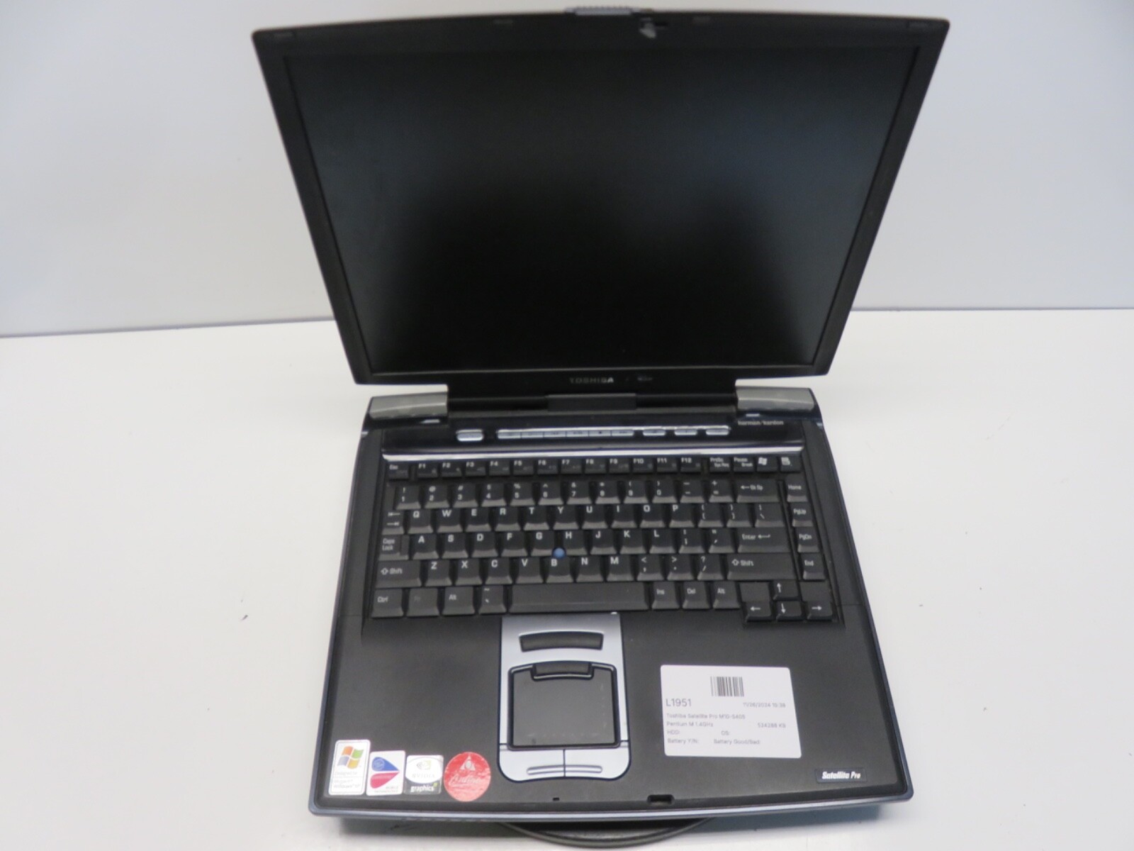 Toshiba Satellite Pro M10-S405 Pentium M 1.4GHz 512 MB NO HDD No Batt