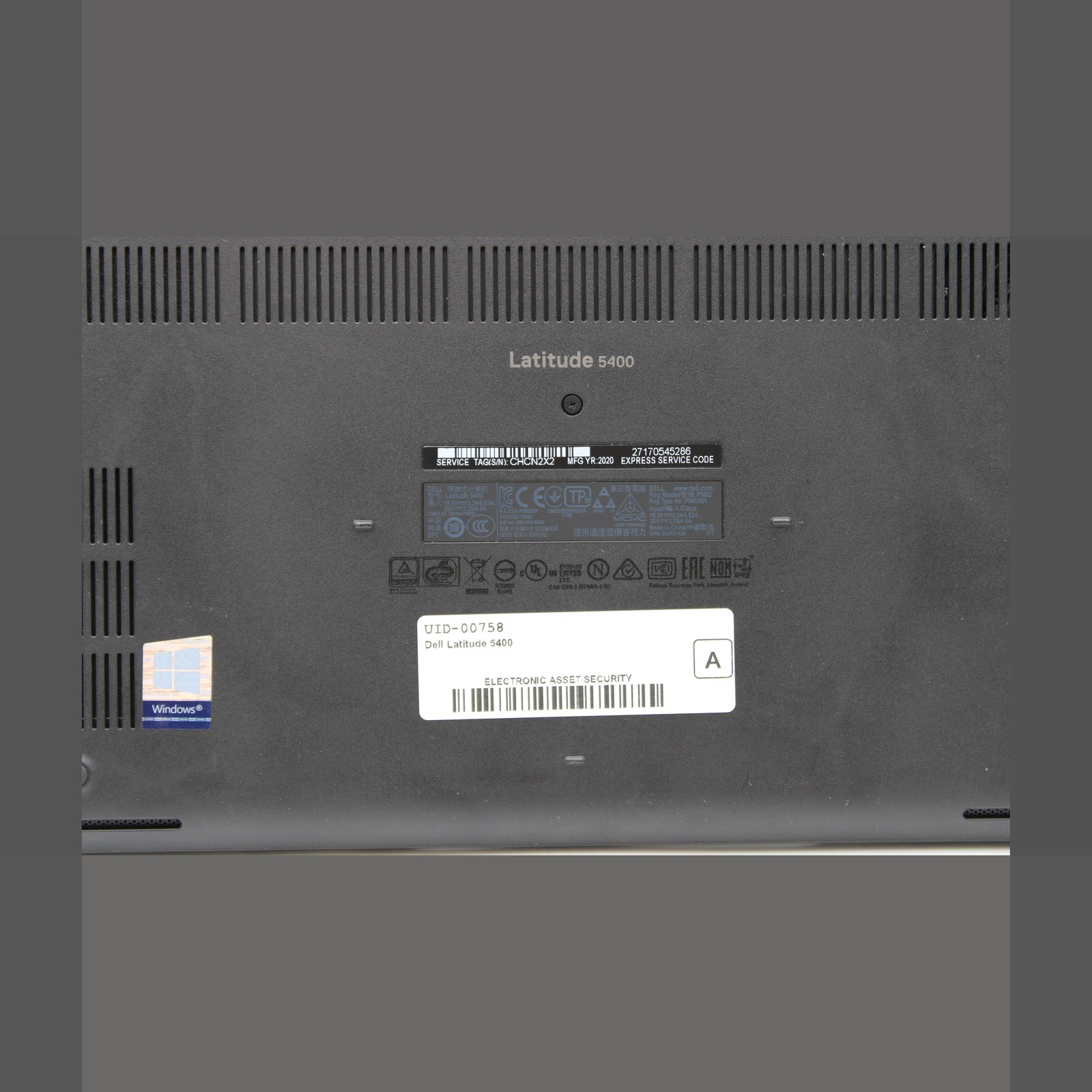 Dell Latitude 5400 14in i5-8365U 8GB No Drive, OS, Power Cord Grade A