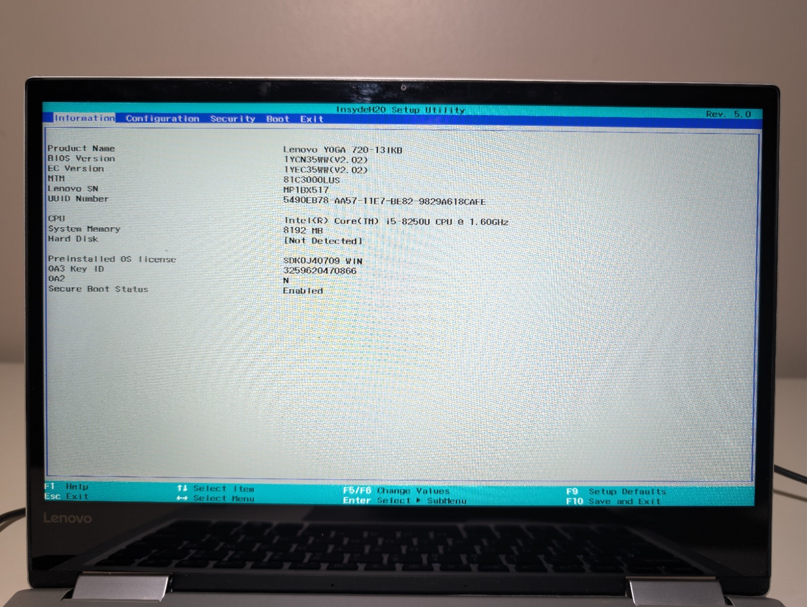 LENOVO YOGA 720-13IKB 2-in-1 Touchscreen | i5-8250U 8GB RAM | FHD Backlit FPS
