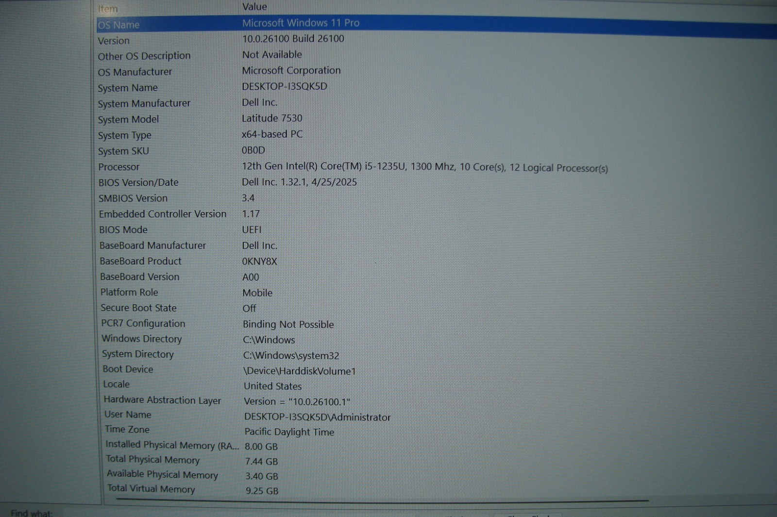 Dell Latitude 7530 15.6″FHD Intel Core i5-1245U 1.3GHz 8GB 256GB SSD Win 11 Pro