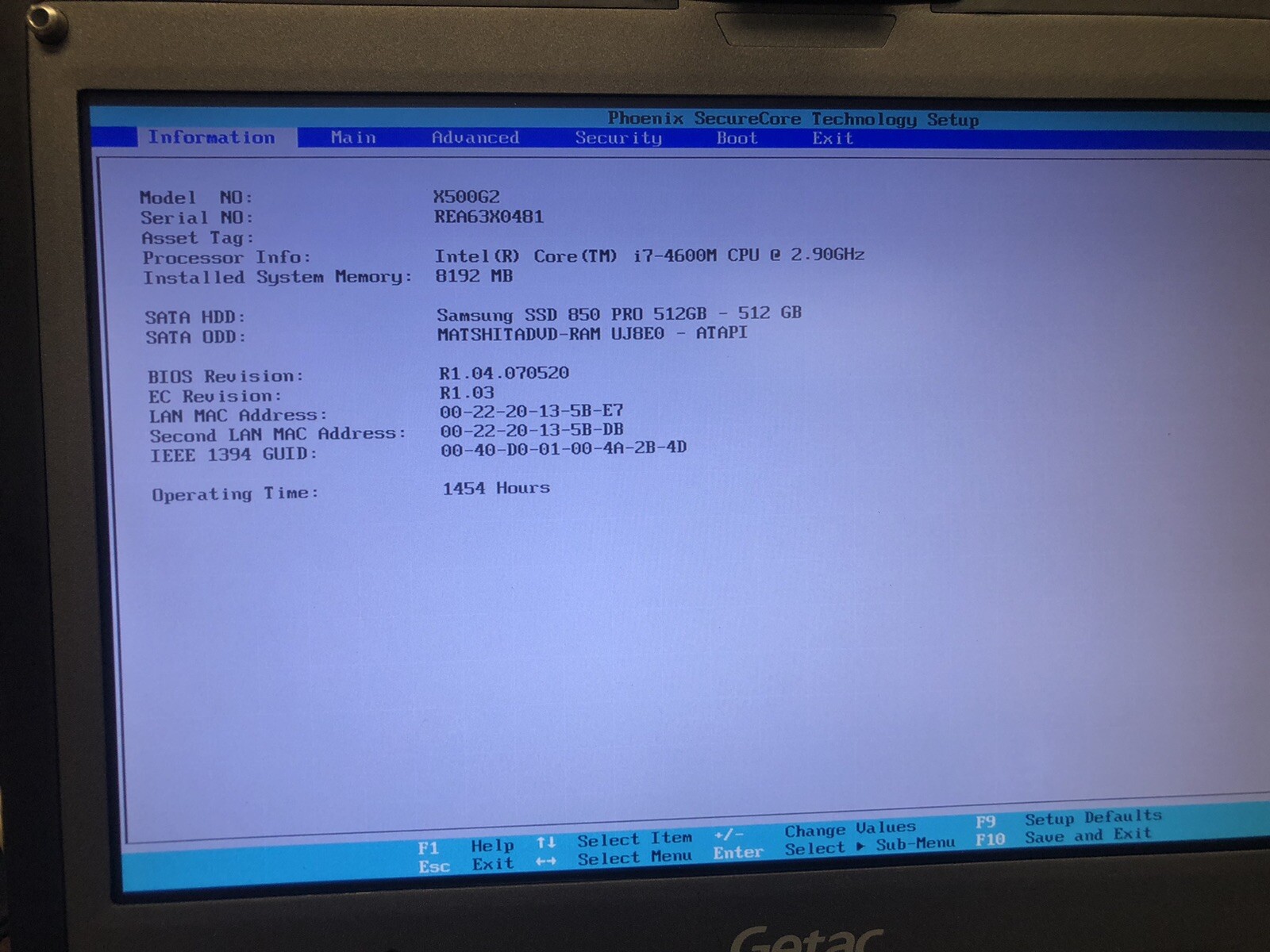 Getac x500g2 Server Model i7 4600M SSD Extra Full Size PCIE Extension Slot
