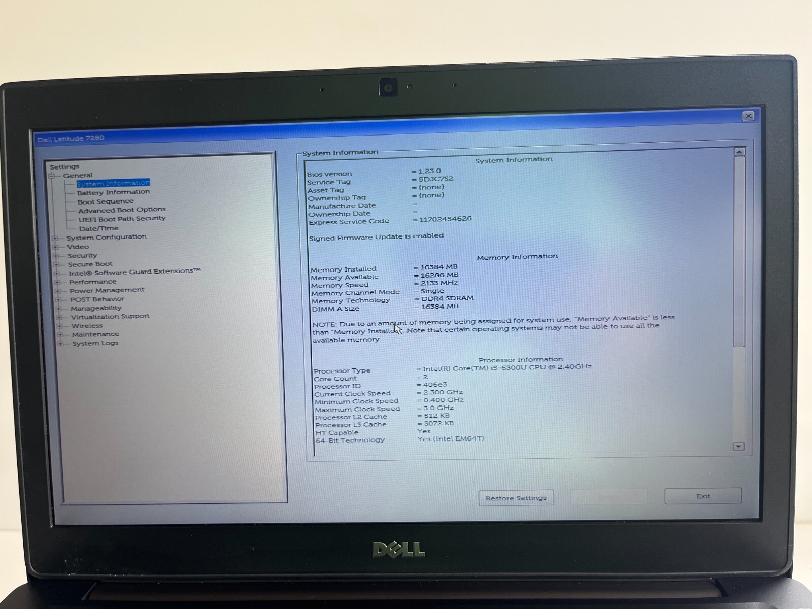 Dell Latitude 7280 12″ (512GB SSD, Intel Core i5, 2.4 GHz, 16GB) Laptop