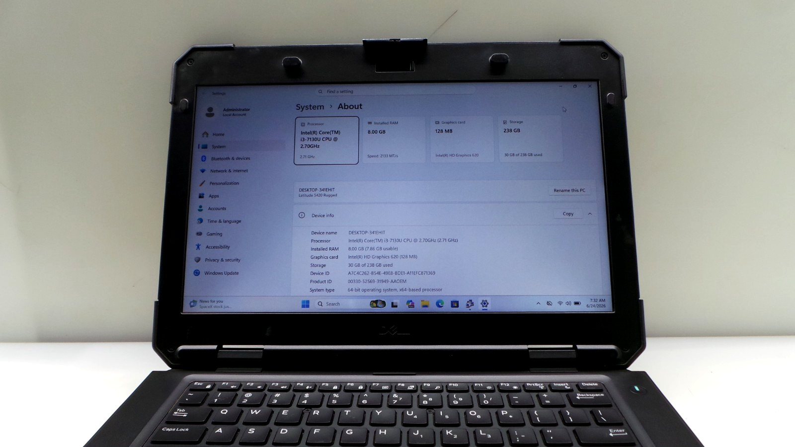 Dell Latitude 5420 Rugged 14″ | i3-7130U 2.70GHz | 8GB RAM 256GB SSD ***READ***