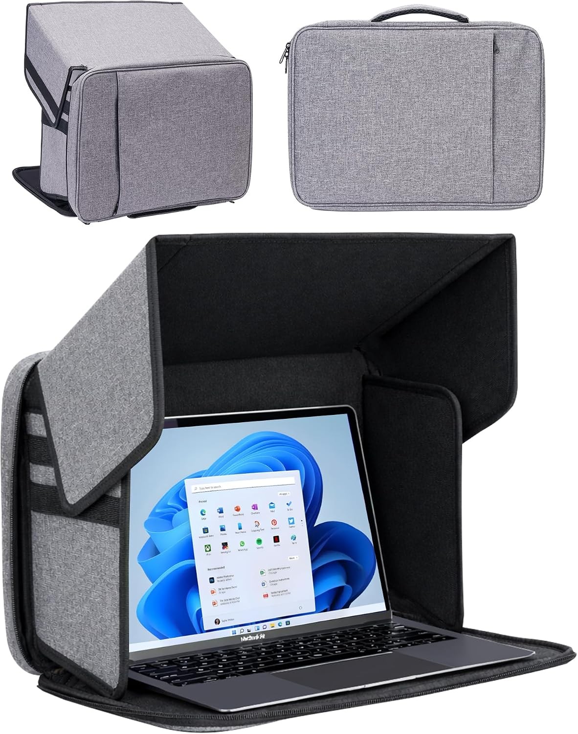 Rigid Hard-Shell Laptop Sunshade for 12-15” Laptops – Outdoor Anti-Glare Shade