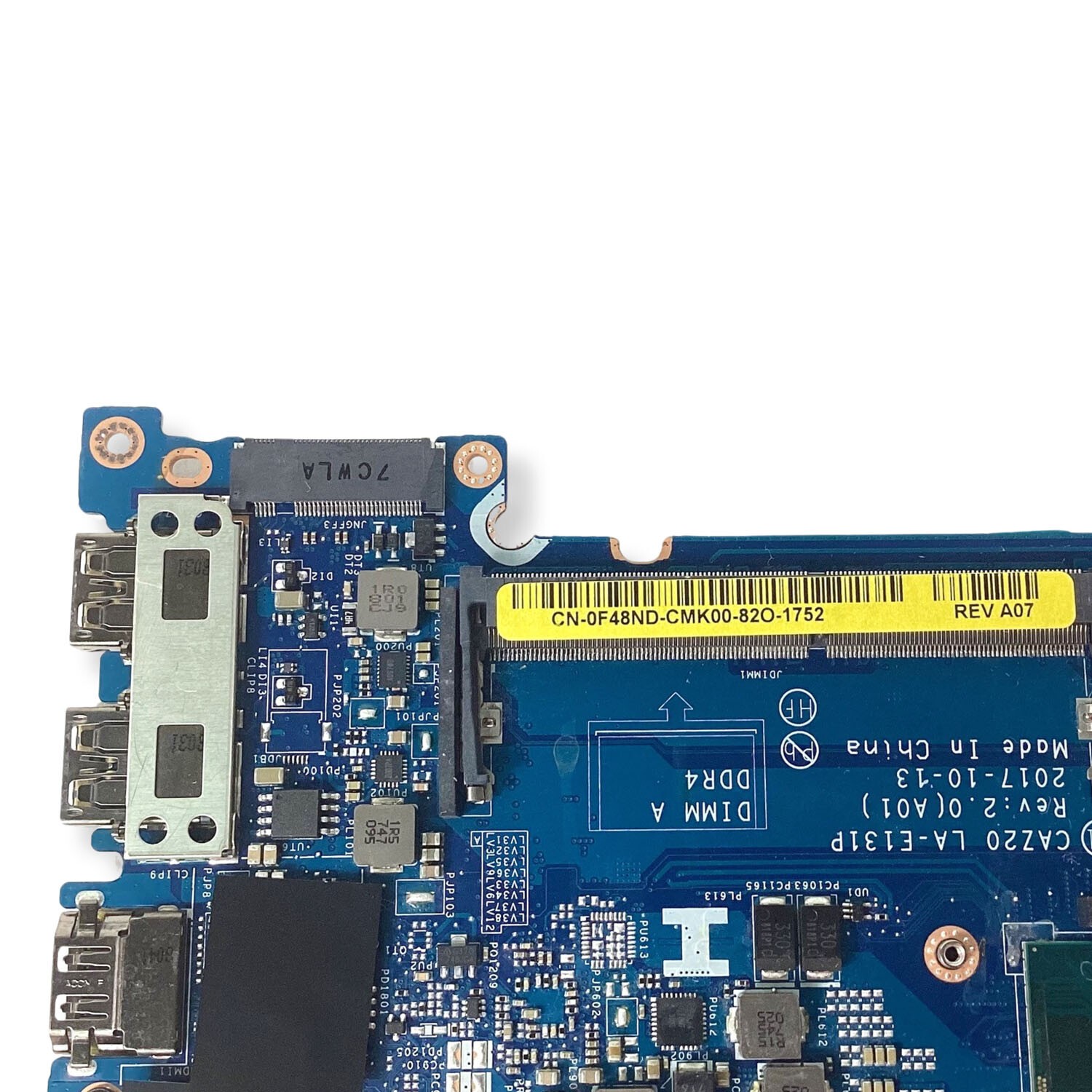 Dell Latitude 7480 Laptop Motherboard Intel Core i7-7600U 2.8GHz DDR4 LA-E131P