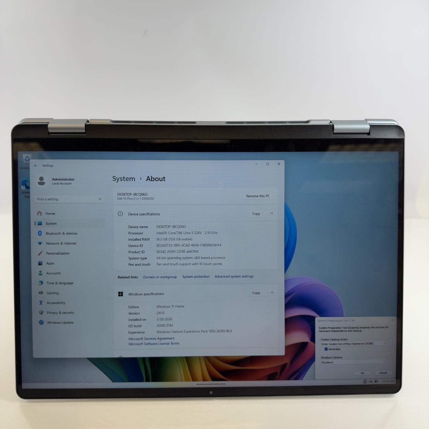 Dell 16 plus 2-in-1 DB06250 16″ Core Ultra 5 226V 4.5GHz 16GB RAM 512GB SSD
