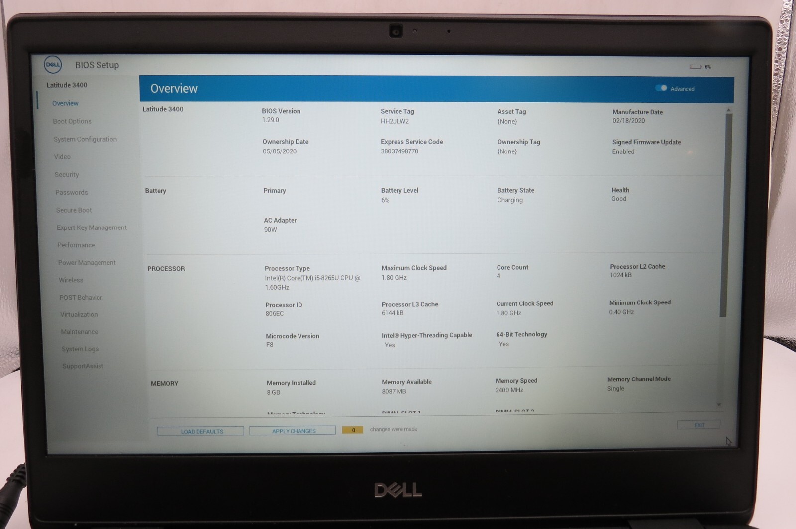 Dell Latitude 3400-14″-i5-8265U@1.60GHz-8GB DDR4 RAM-NO STORAGE/OS *READ*