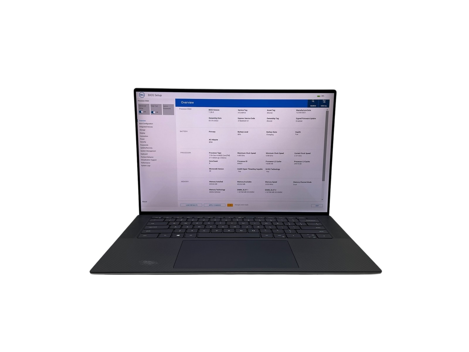 Dell Precision 5560 15″ – i7 2.5GHz – 64GB RAM – 256GB SSD – Grade D
