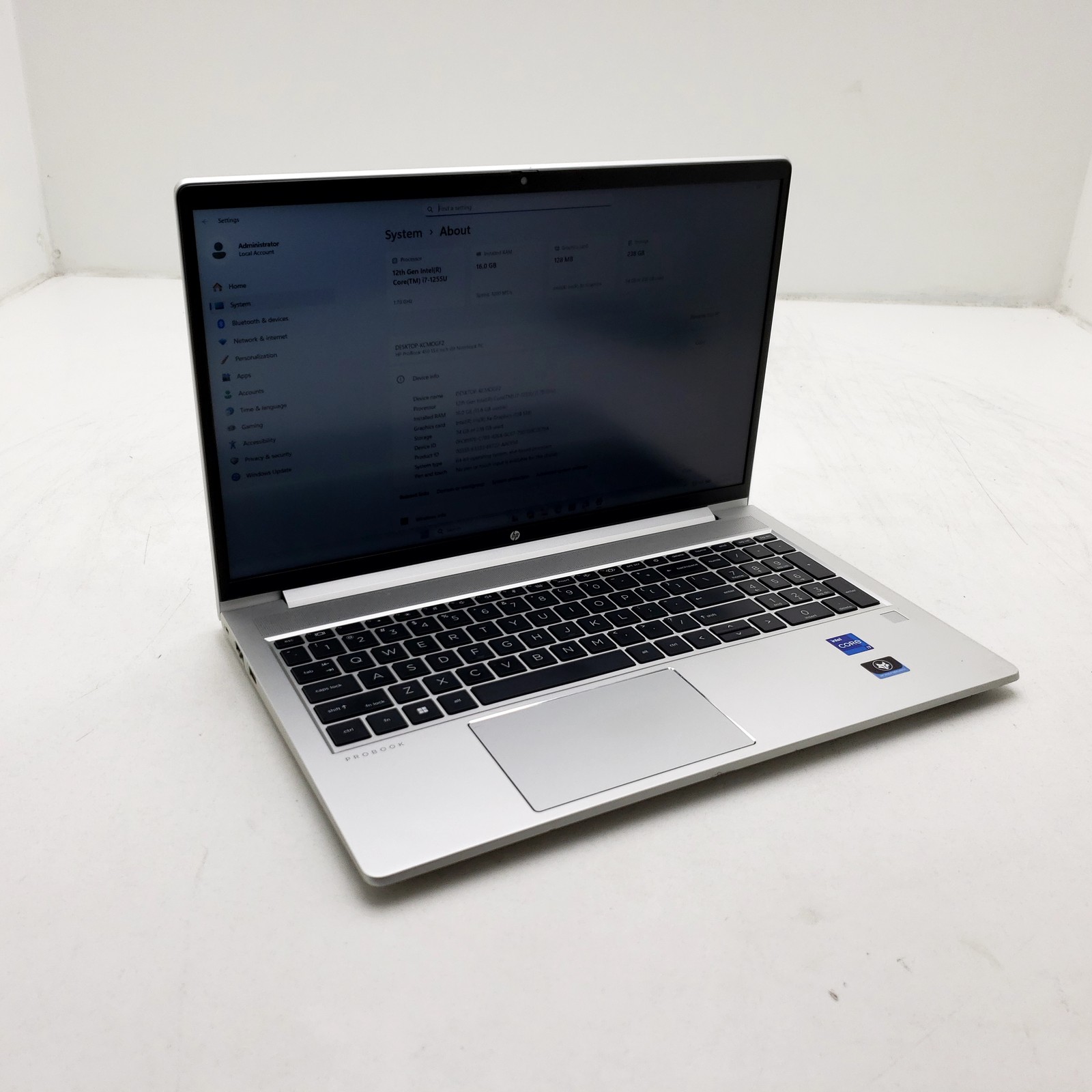 HP ProBook 450 G9 i7-1255U 16GB RAM 256GB SSD 15.6in Iris Graphics 128MB Tested