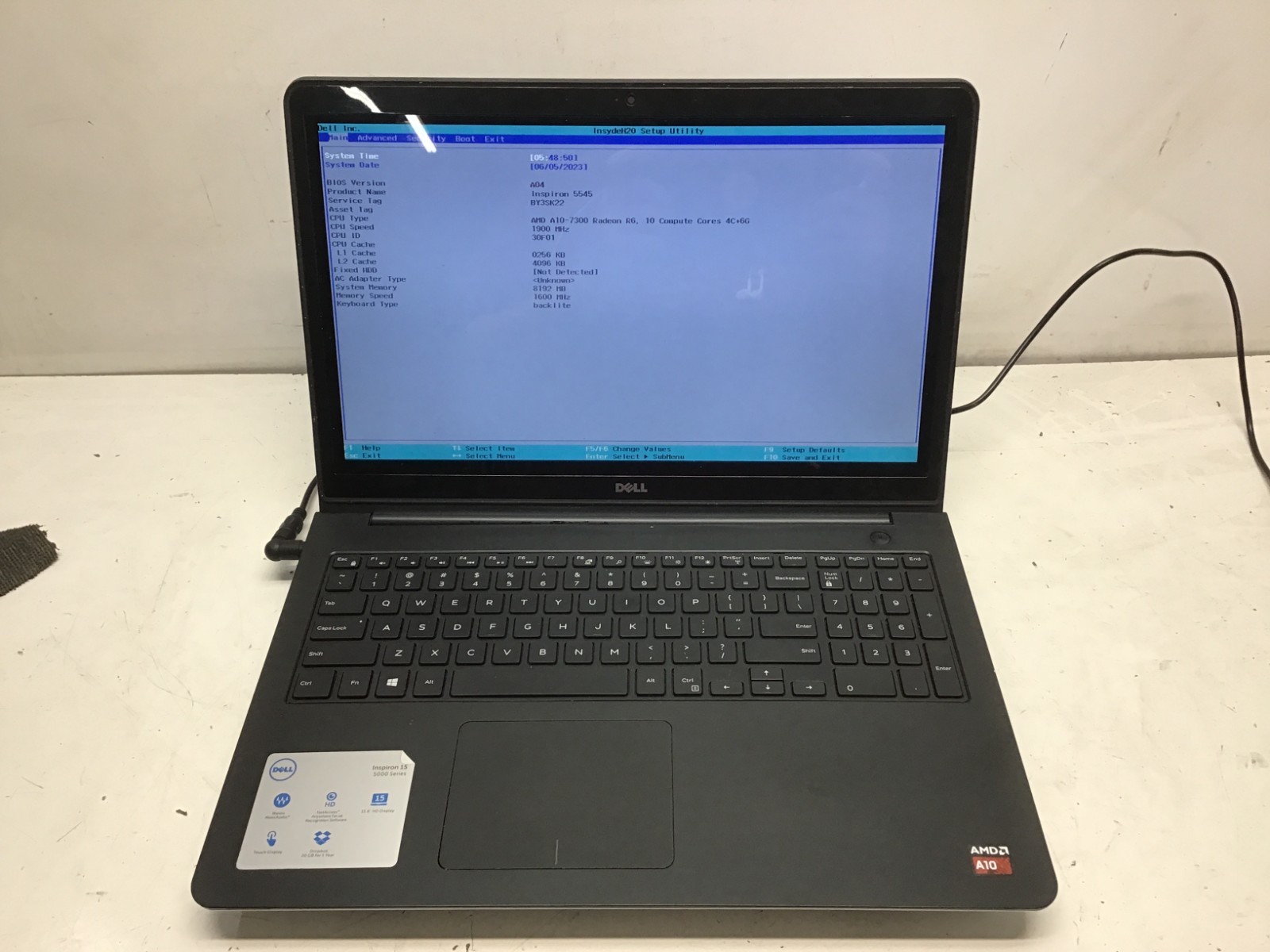 Dell Inspiron 5545 AMD a10-7300 Radeon R6 8GB NO HDD