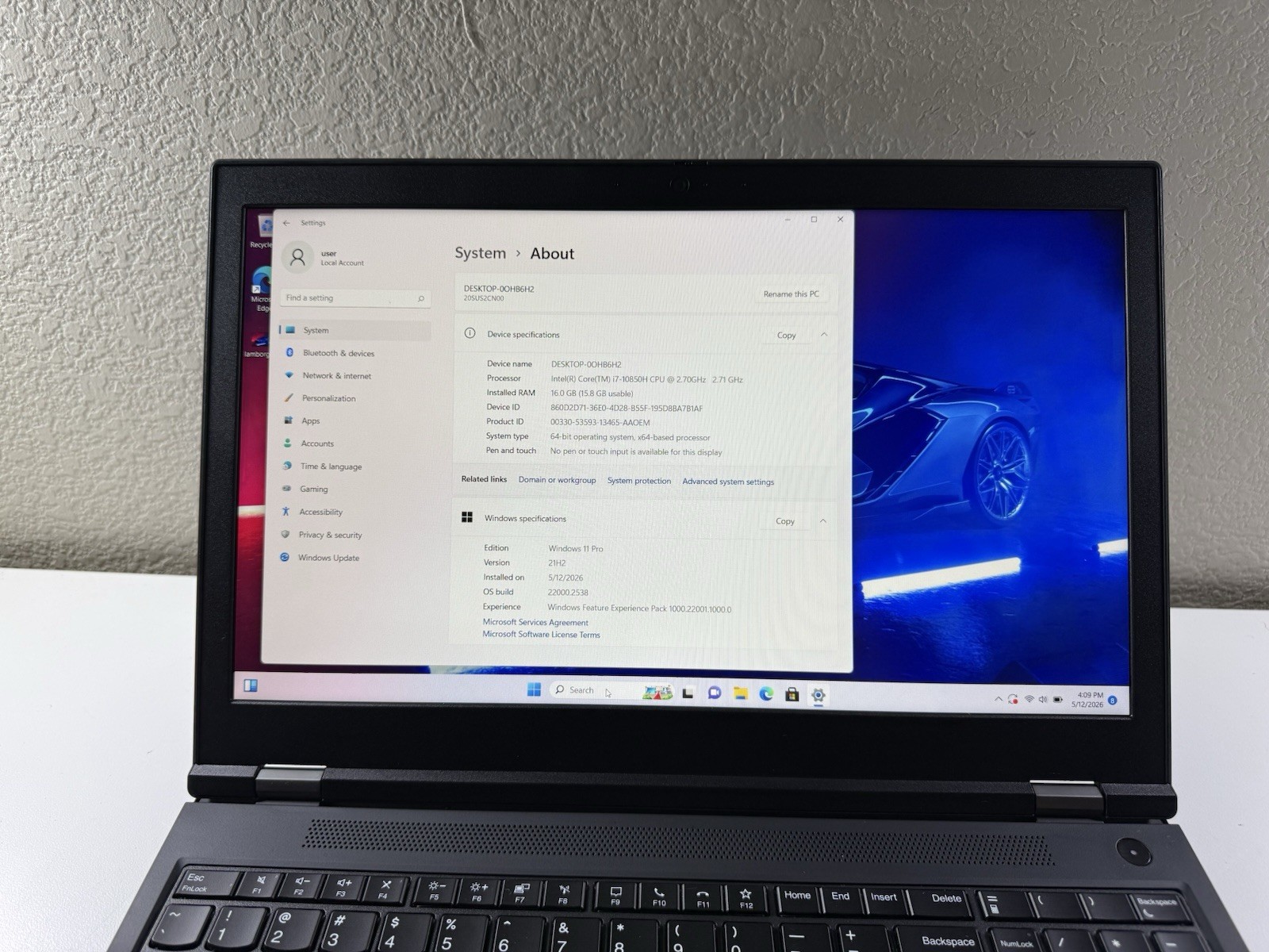 LENOVO THINKPAD P15 GEN 1 | CORE I7-10850H 512GB 16 GB RAM WIN 11 NVIDIA T1000