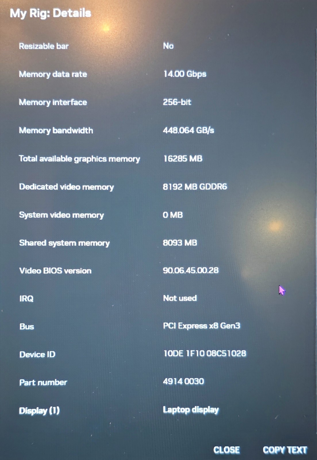 Alienware Area-51m R1 i7-9700K RTX 2070 16GB 256GB SSD 144Hz Excellent
