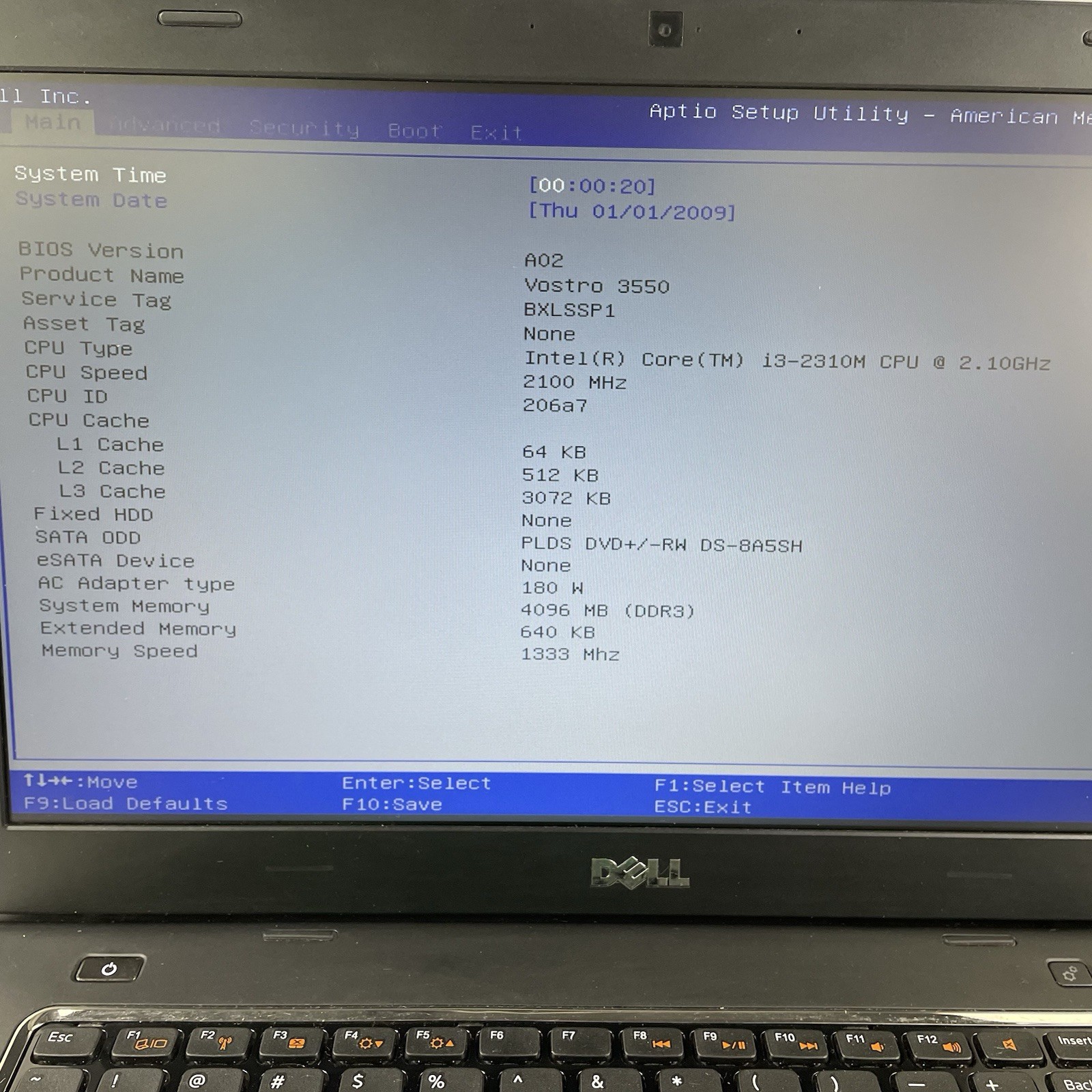 Dell Vostro 3550 15.6″ i3-2310M 2.10 GHz 4 GB RAM No SSD/OS/AC/Battery – Dents