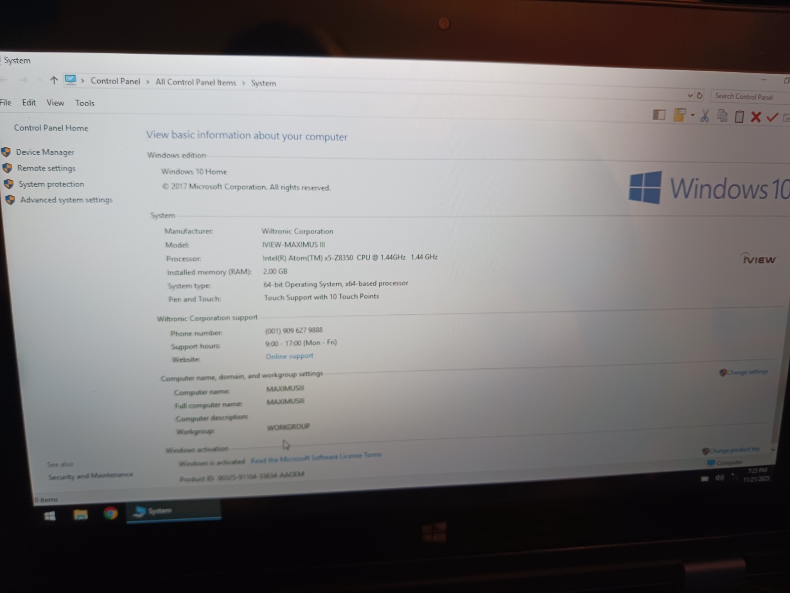 iView Maximus III BL-VE0660 11.6″ Touchscreen Laptop Windows 10