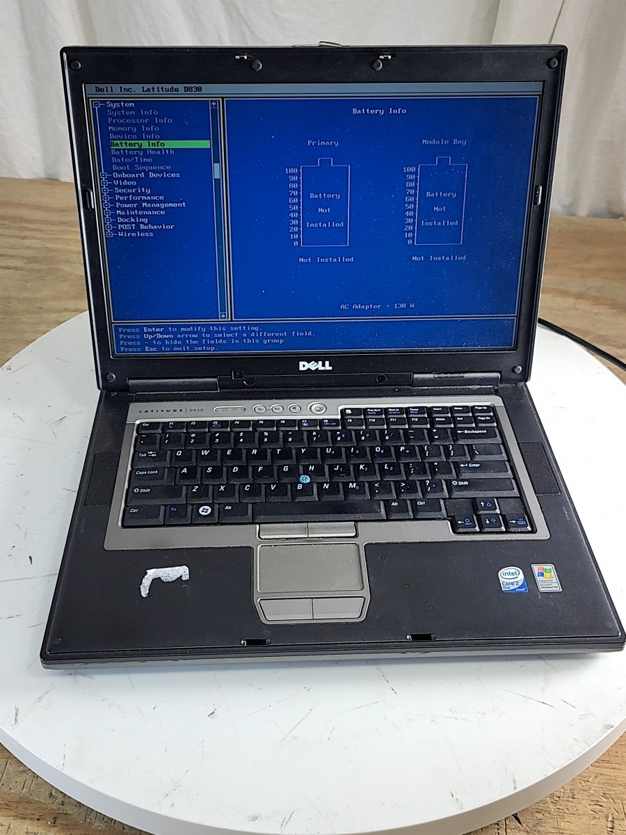 DELL LATITUDE D830 Laptop Intel CORE2 DUO T7250 4GB SEE NOTES