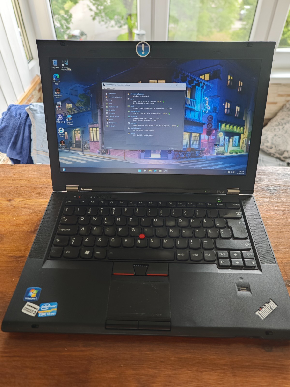 Lenovo Thinkpad T430s Laptop – 120gb SSD, 8gb RAM, Windows 11 Pro