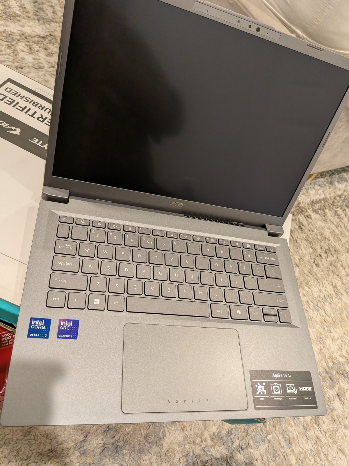 Acer Aspire 14 AI Core Ultra 7 258V 32GB 1TB SSD ARC 140V Graphics