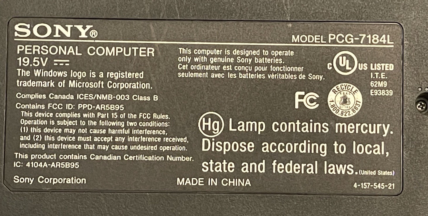 Sony VAIO PCG-7184L 15.6″ Laptop Pink With Black Base “READ”