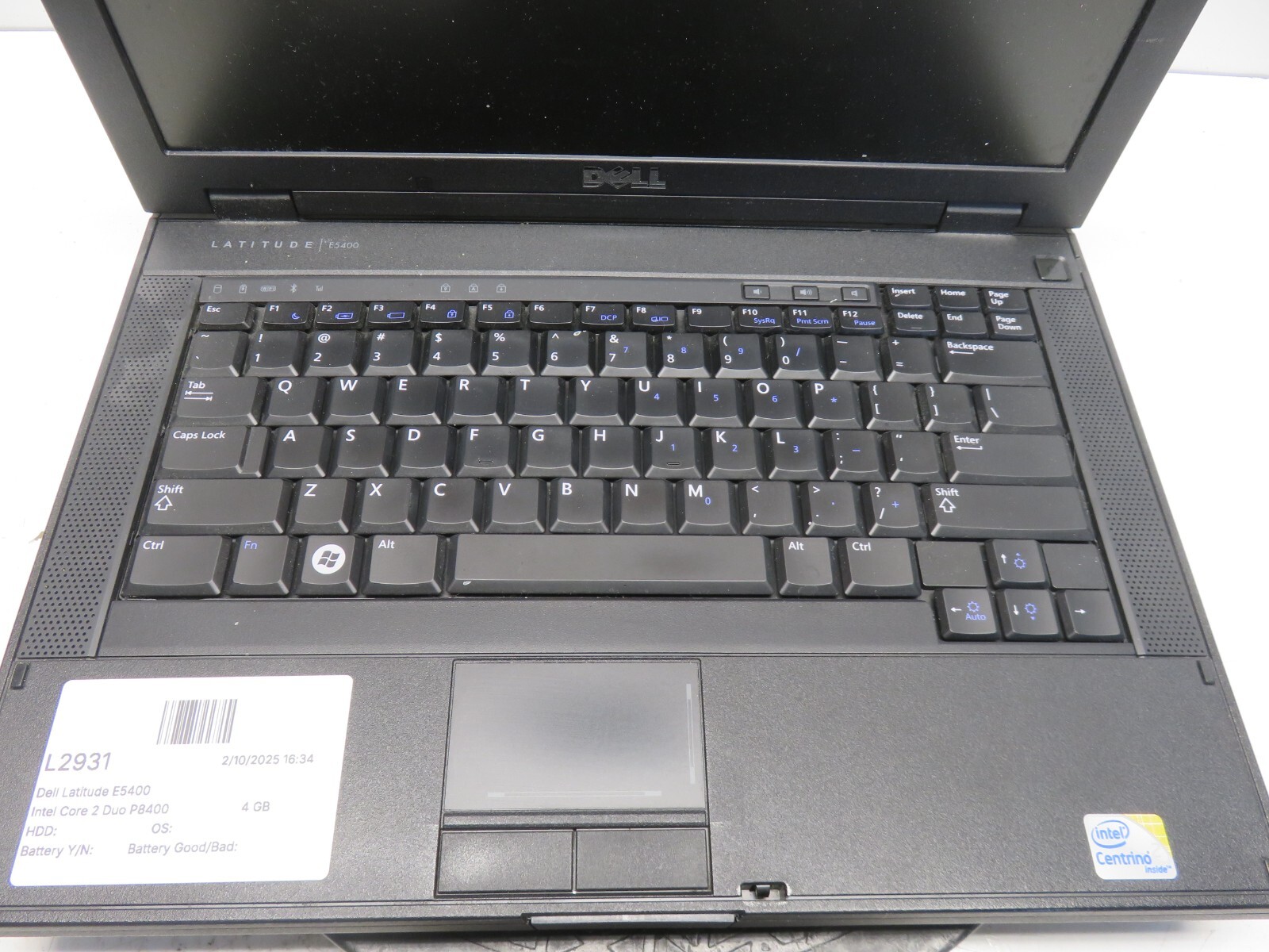 Dell Latitude E5400 Intel Core 2 Duo P8400 2.26GHz 4 GB NO HDD No Batt