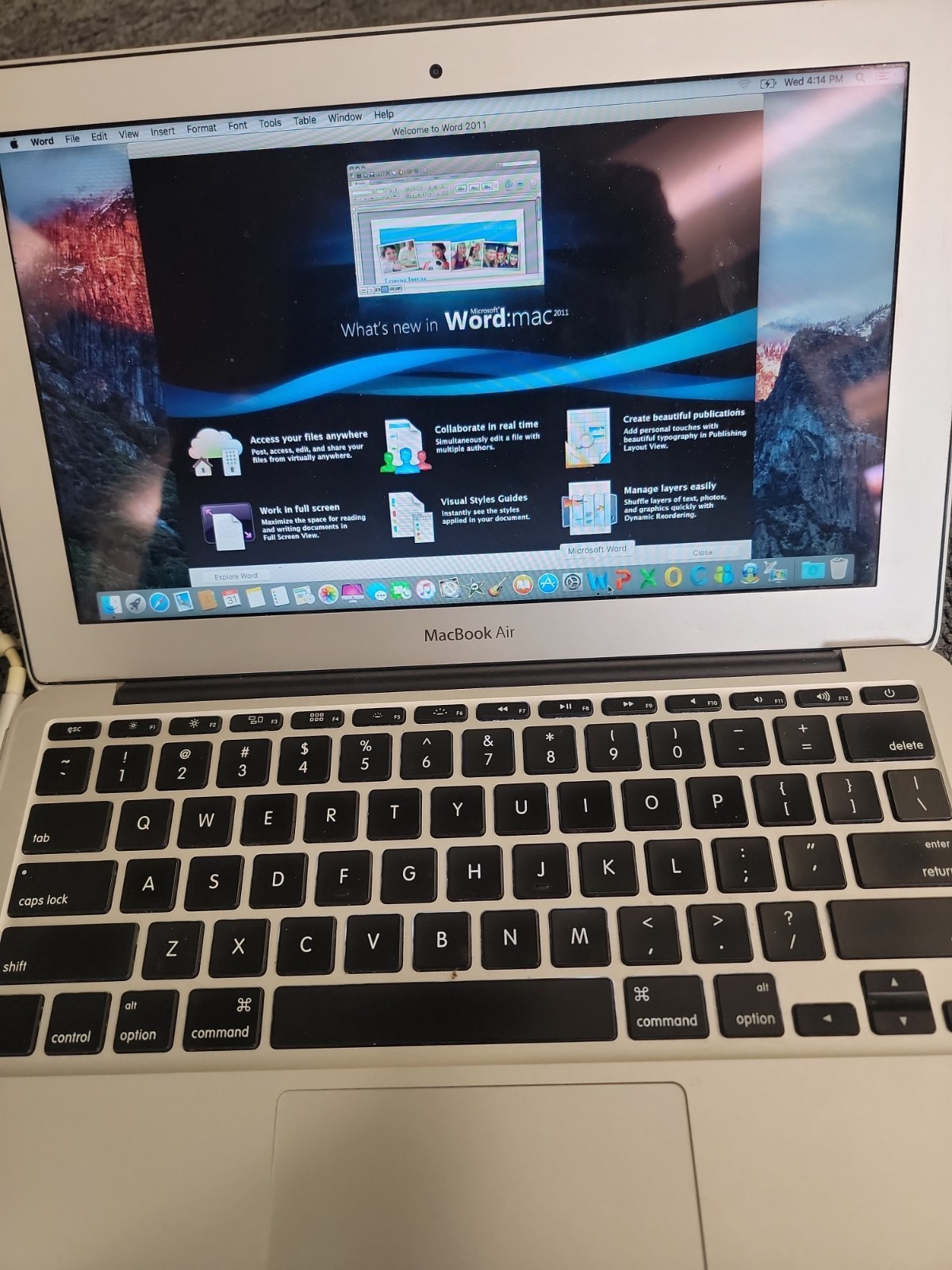 Apple MacBook Air MD214LL/A A1370 2011 , 1.8ghz intel i7, 4GB, 256GB SSD