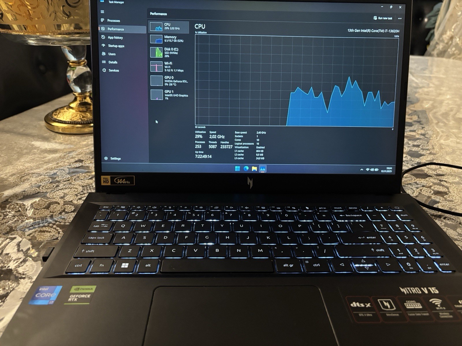 Acer Nitro V Gaming Laptop – Intel I7, GeForce RTX 4050 15.6”, 144hz, 16gb DDR5