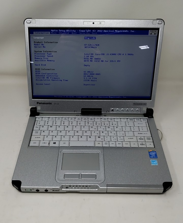 PANASONIC CF-C2CCAZXCM Toughbook Intel I5-4300U 8GB SEE NOTES
