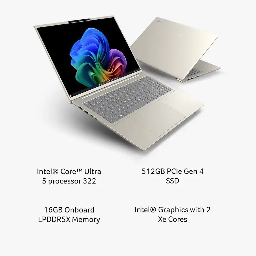 Acer Swift Go 16 AI Copilot+ PC 16” 2K OLED Touchscreen Laptop Intel Core Ultra