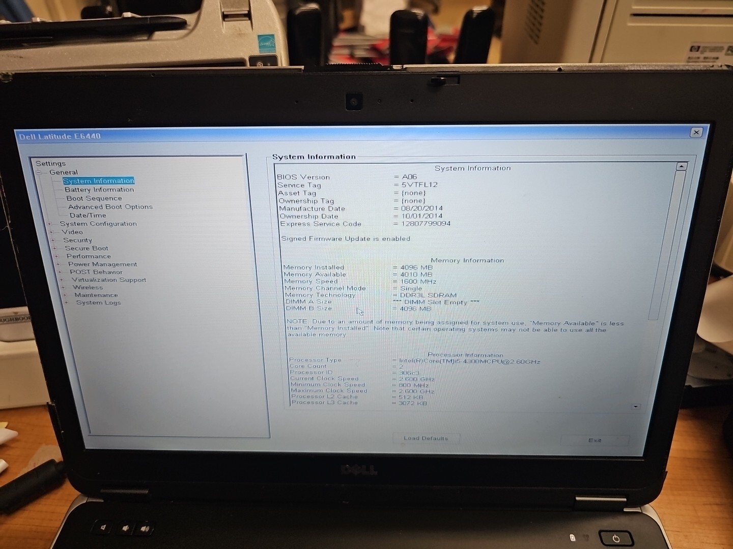 Dell Latitude E6440 14” / Intel Core i5-4310M @ 2.70GHz / No Hd/ Os 4gb 21423