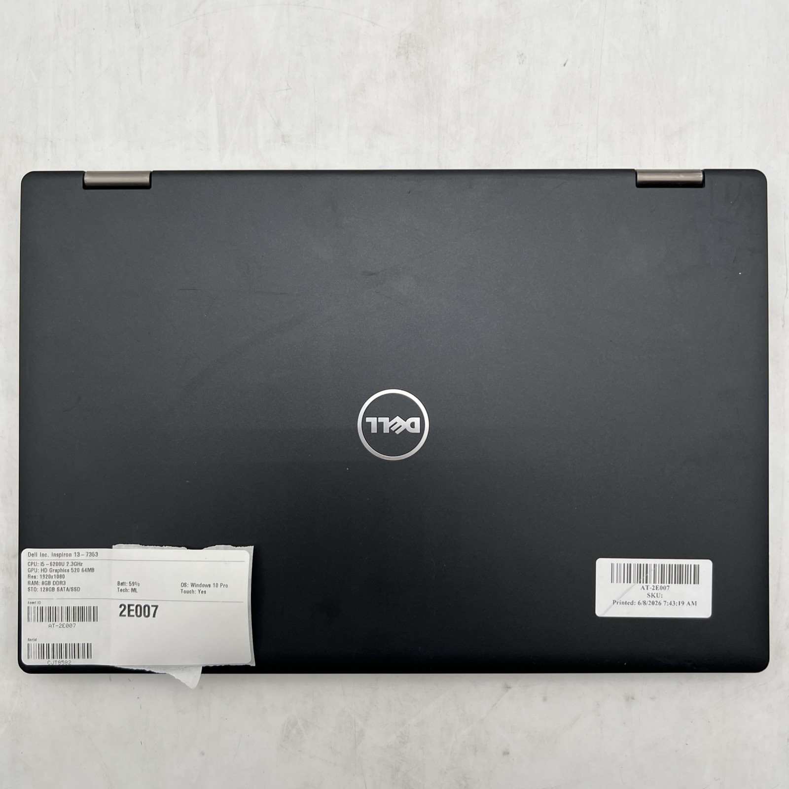 Dell Inspiron 13-7353 Touch i5 6200U 2.3GHz 8GB RAM 128GB SATA/SSD Win10P