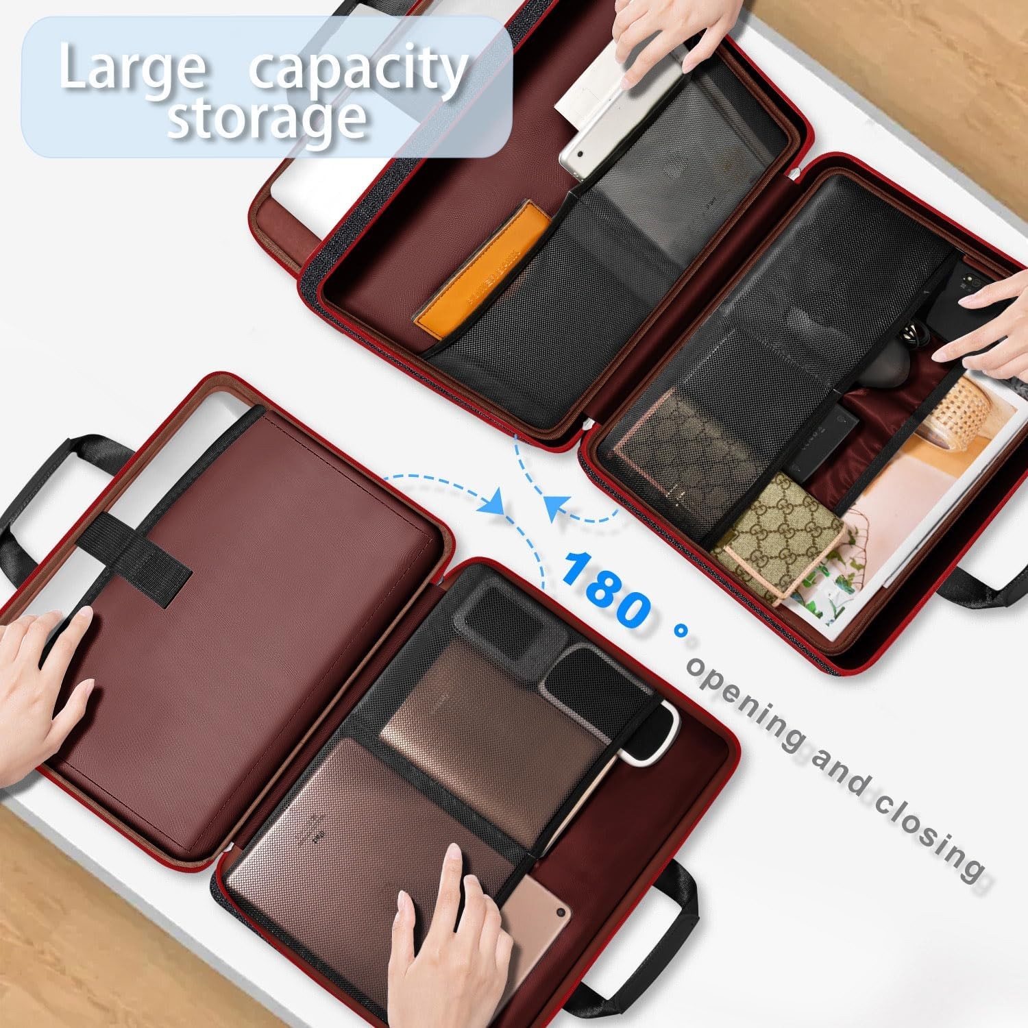 Laptop Case 15 15.6 16 inch Sleeve, Expandable Computer Hand Bag with Multi-pock