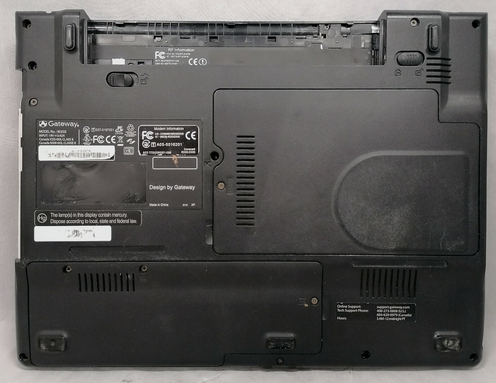 For Parts Gateway 14” T-Series T-6321 W350l (Pentium Dual-Core T2370, 3GB RAM)