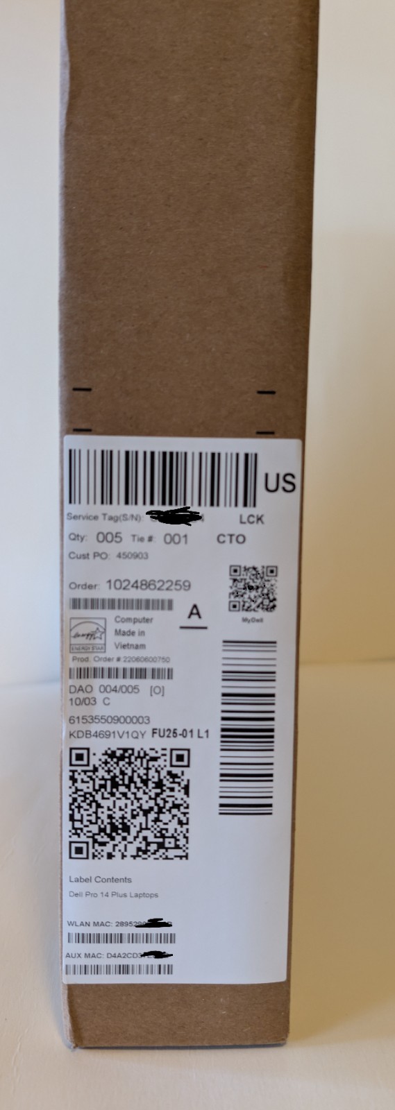 NEW SEALED-Dell Pro 14 Plus PB14250 14″ Core Ultra 5 236V 16GB/ 512GB Win11 Pro