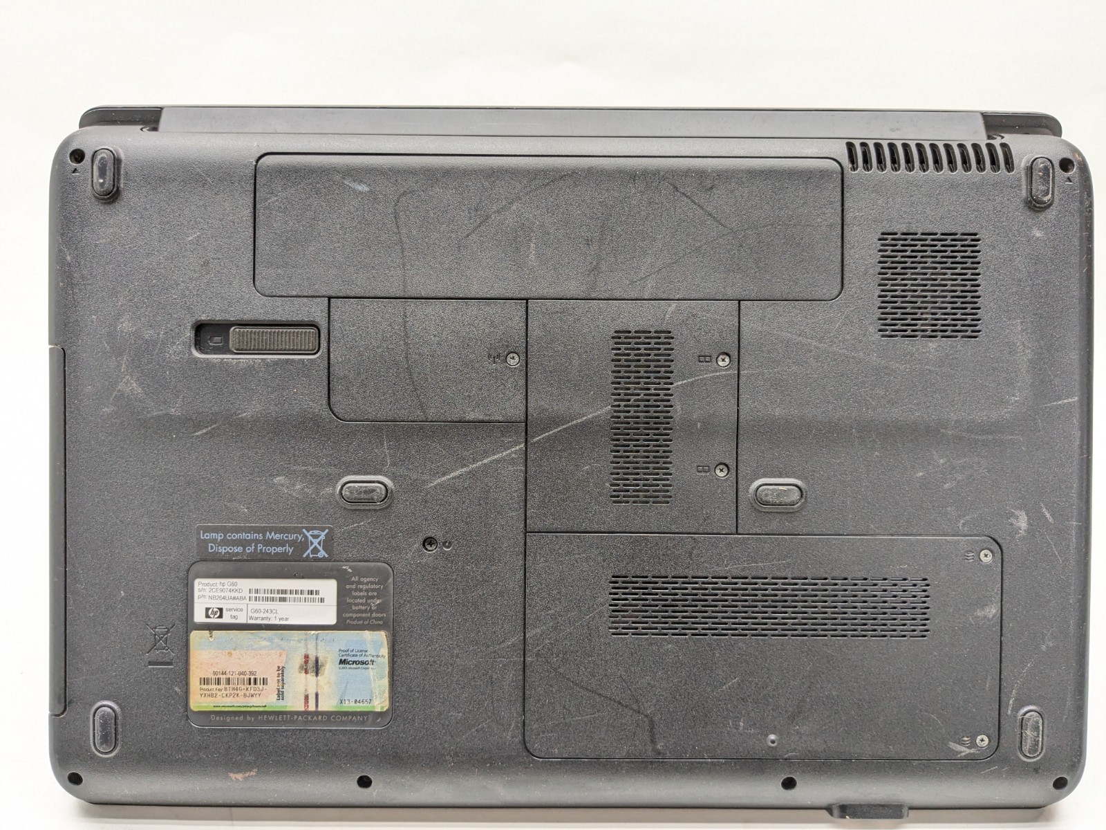 HP g60-243cl Notebook Pc Laptop SILVER For Parts 16″ Diagonal