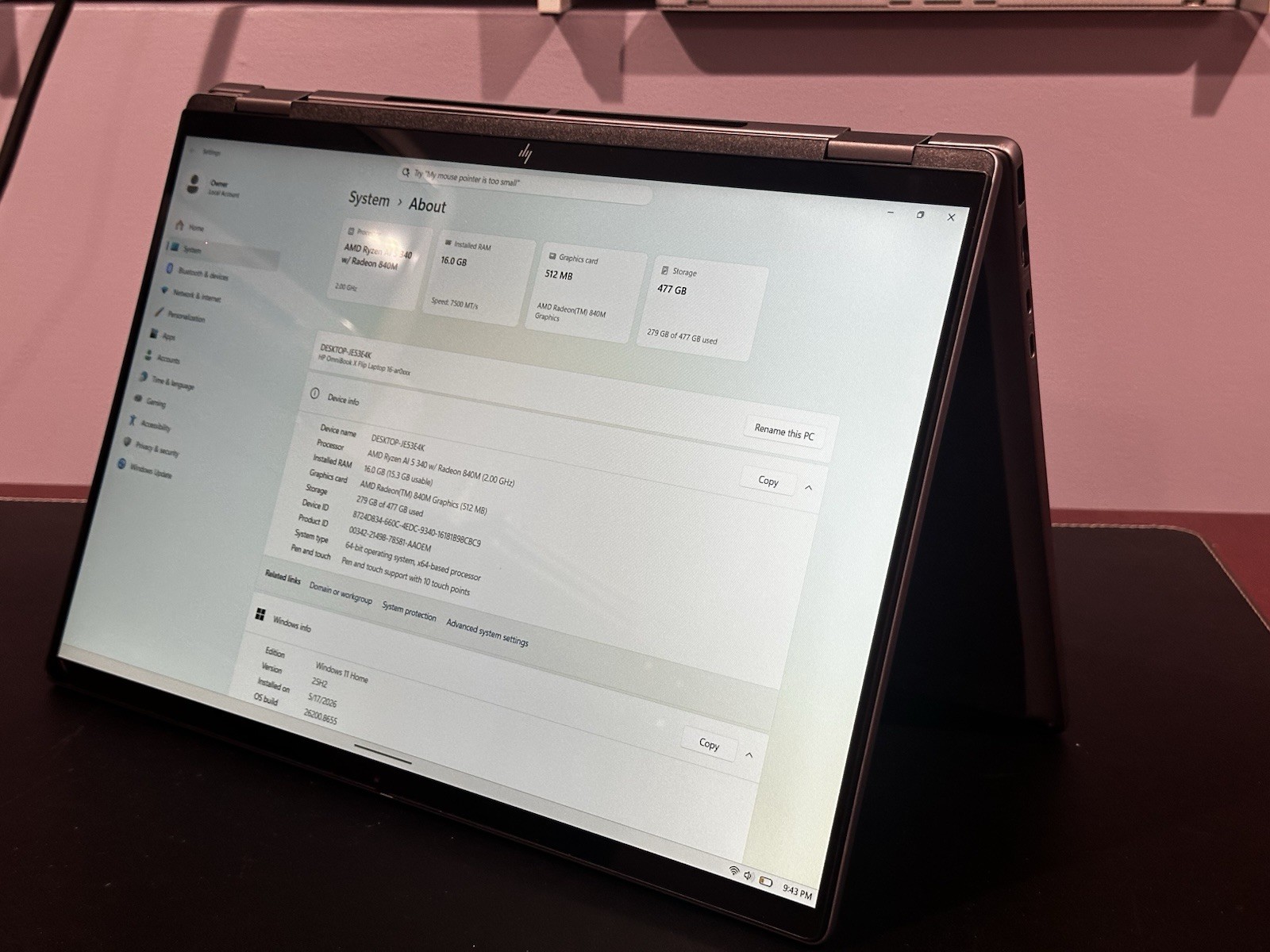 HP OmniBook X Flip 16″ 2-in-1 2K Touch AMD Ryzen™ AI 5 340 16GB RAM 512GB SSD