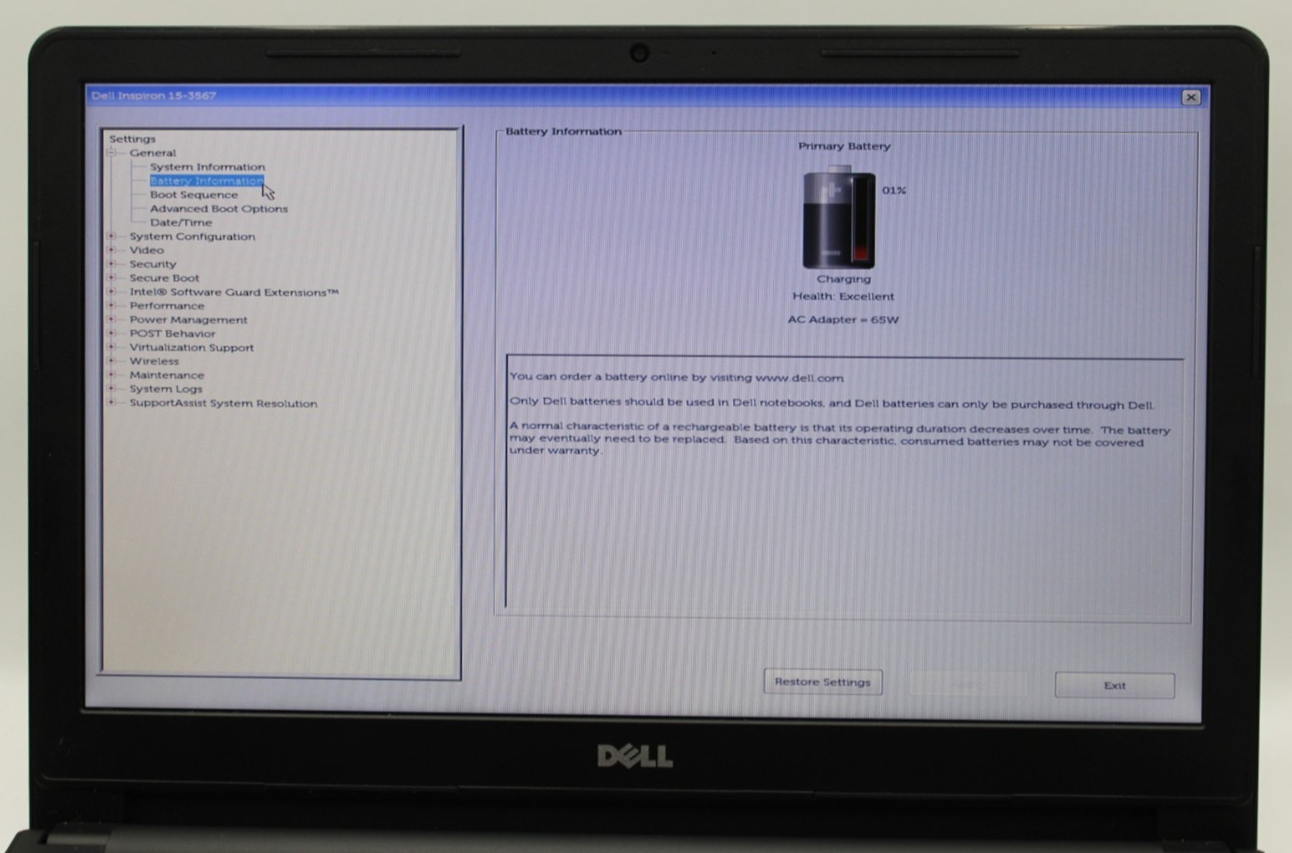 Dell Inspiron 15 3572 i3-6006U@2.0GHz 8GB DDR4 NO STORAGE/OS *USED/TESTED*