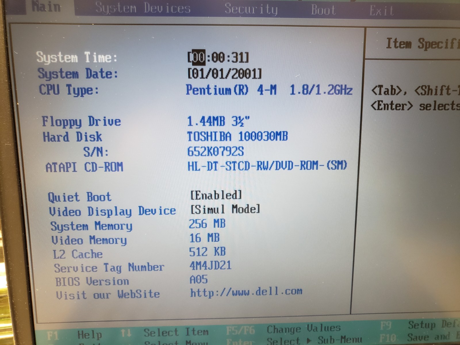 Vintage Dell Inspiron 2650 Intel Pentium 4 256MB 100GB Windows XP Laptop 15″