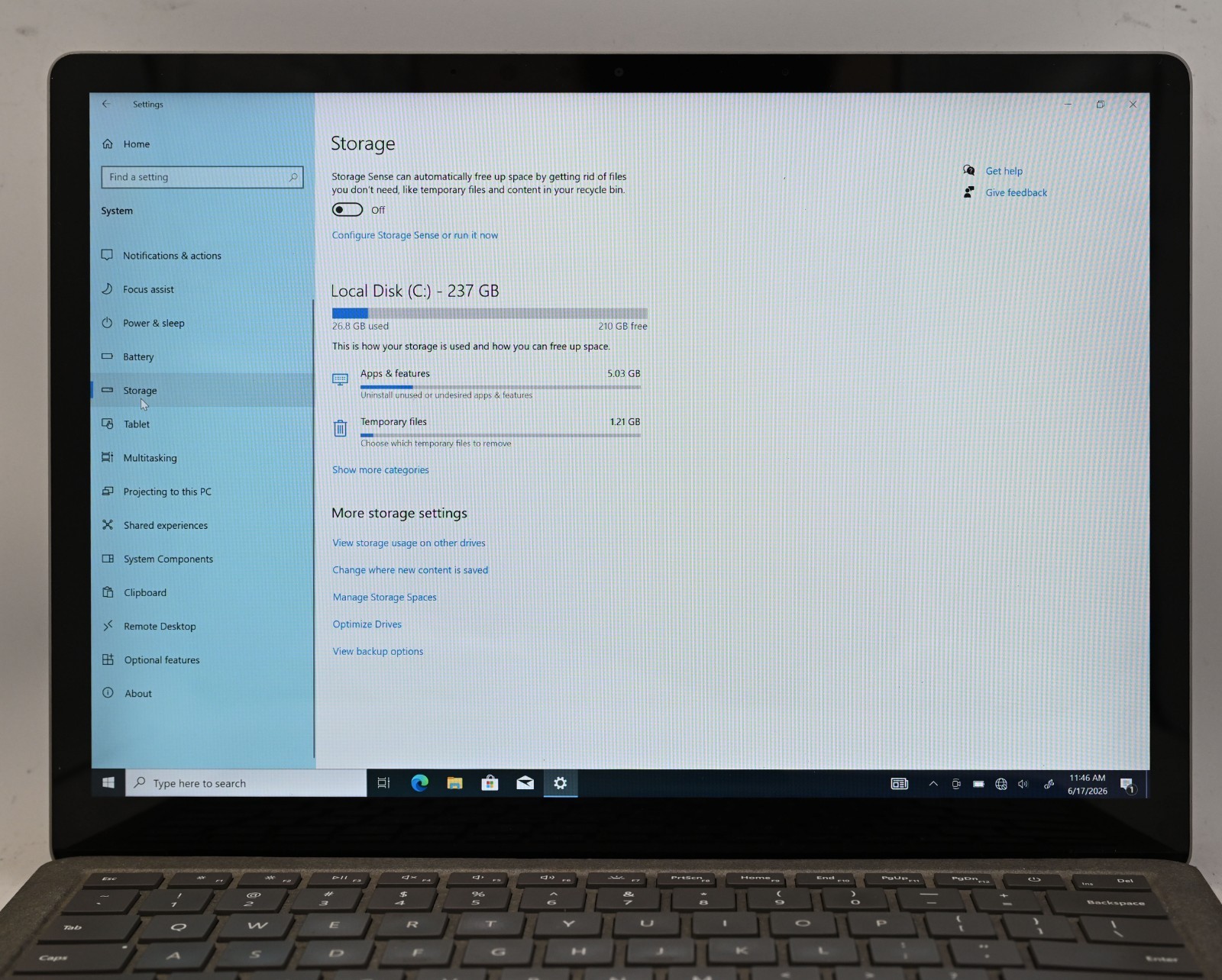Microsoft Surface Laptop 1769 i5-7200u 2.5GHz 8GB RAM 256GB SSD