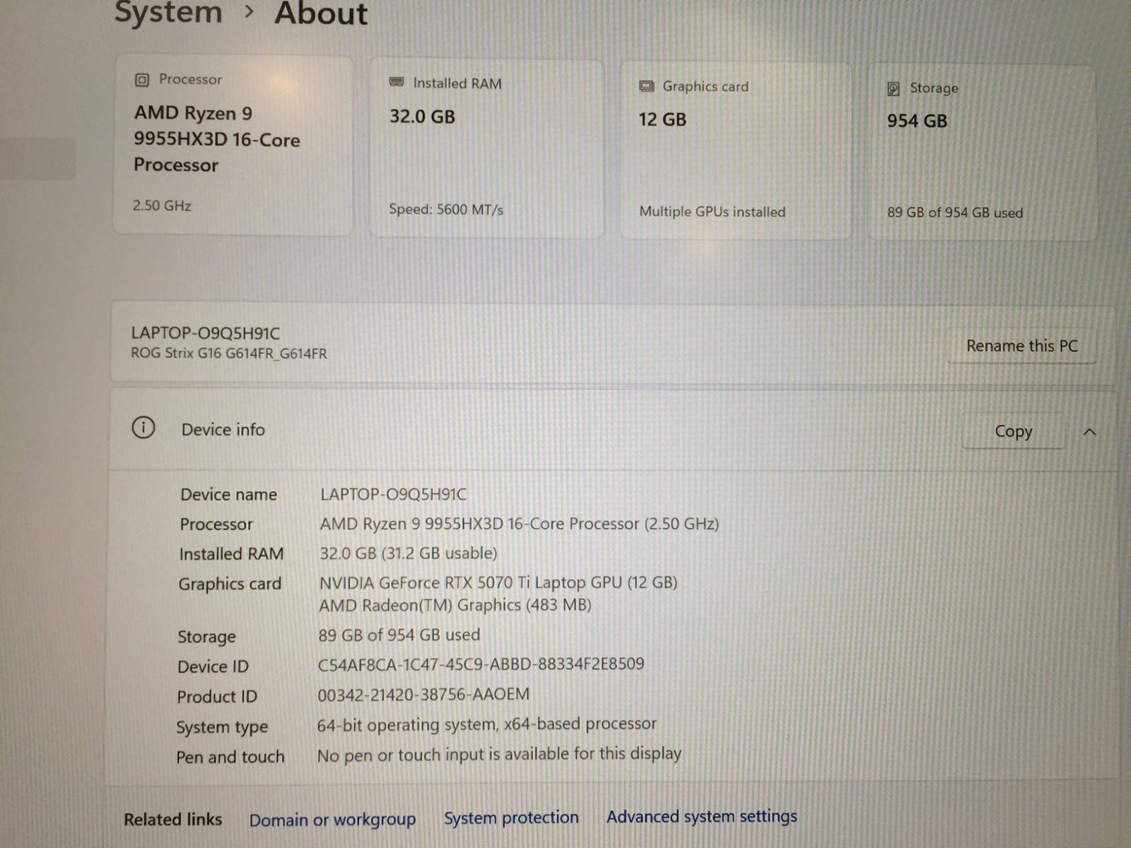 READ – ASUS ROG Strix G16 16″ AMD Ryzen 9 9955HX3D, RTX 5070 Ti, 1TB SSD 32GB
