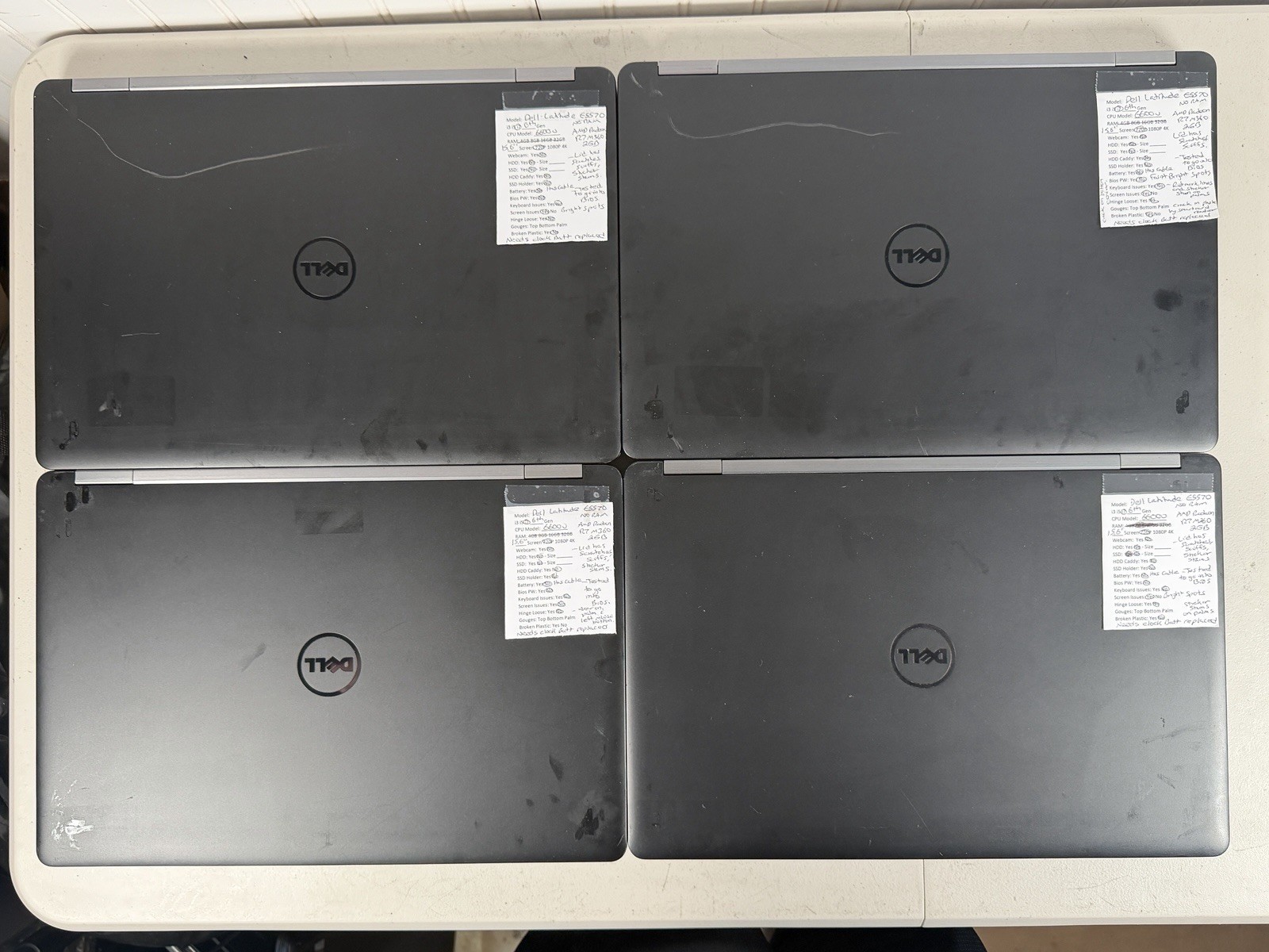 Lot of 6 Dell Latitude E5570 i7-6600U Radeon R7 M360 No RAM/SSD/OS/Charger *READ