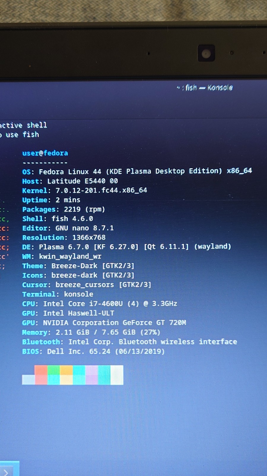 Dell Latitude E5540: I7-4600U, 8GB Ram, 320GB HDD, Fedora Linux