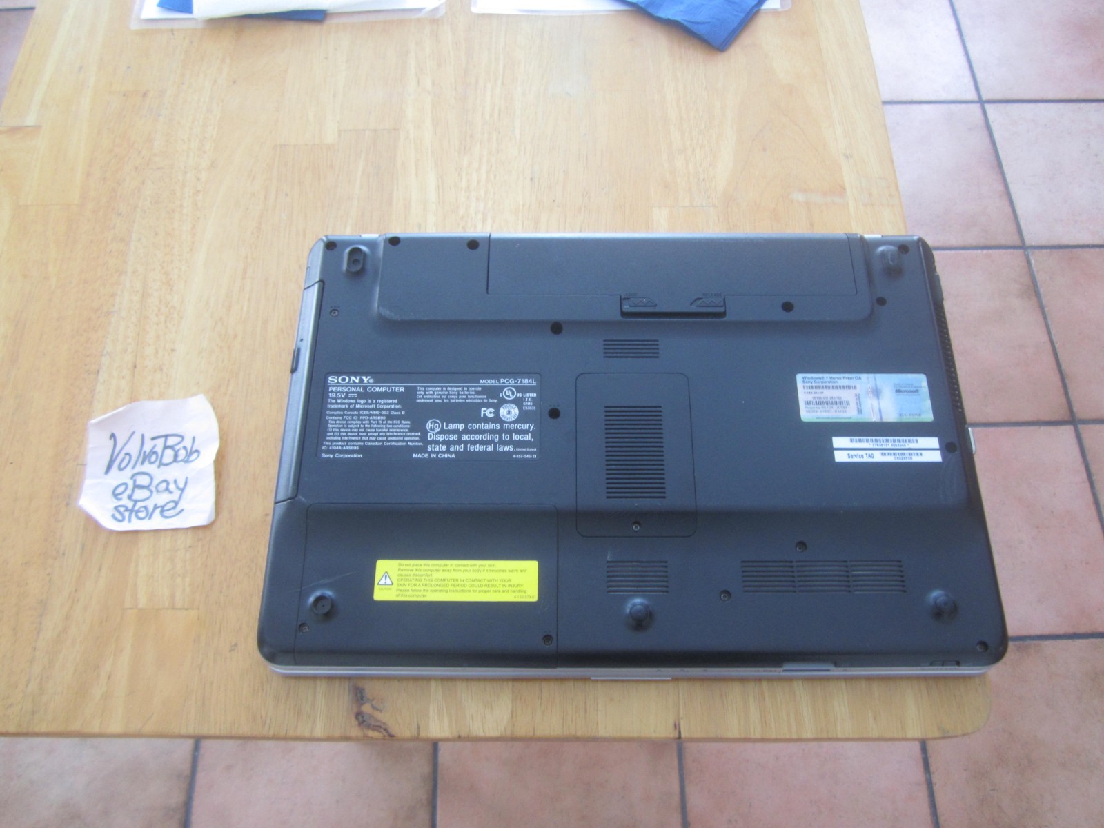 SONY VAIO PCG-7184L Laptop 2.2GHz 4GBRAM 120GBHD SCREEN INTACT NoPwrCord – WORKS