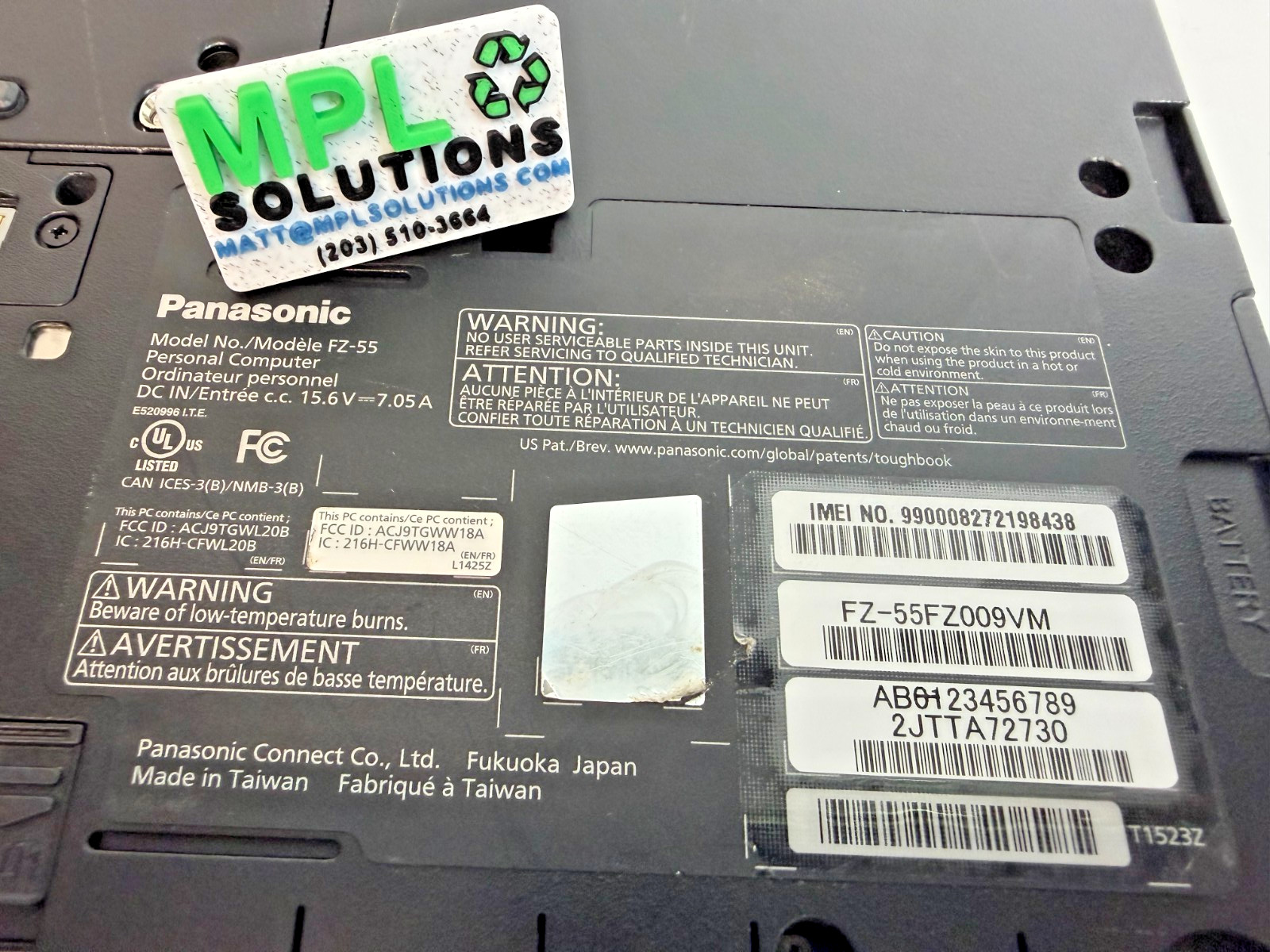 Panasonic Toughbook FZ-55 MK2 14″ i7-1185G7 16G 512G NVMe Touch 4G LTE WiFi W10P