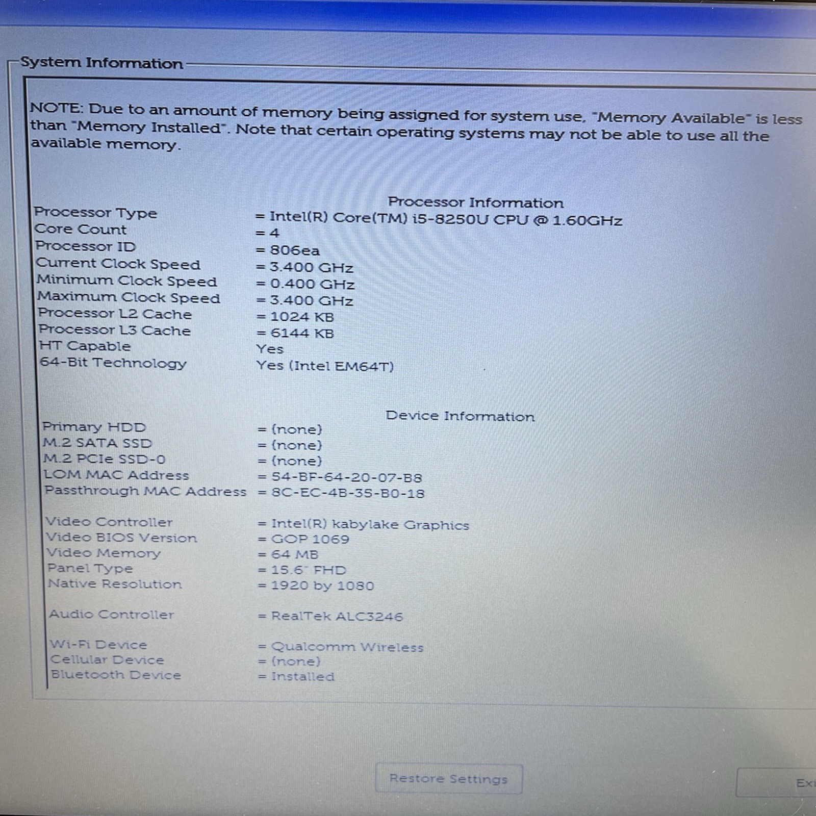 Dell Latitude 3590 15.6″ i5-8250U 1.60 GHz 8 GB RAM No SSD No OS – Bad Corner
