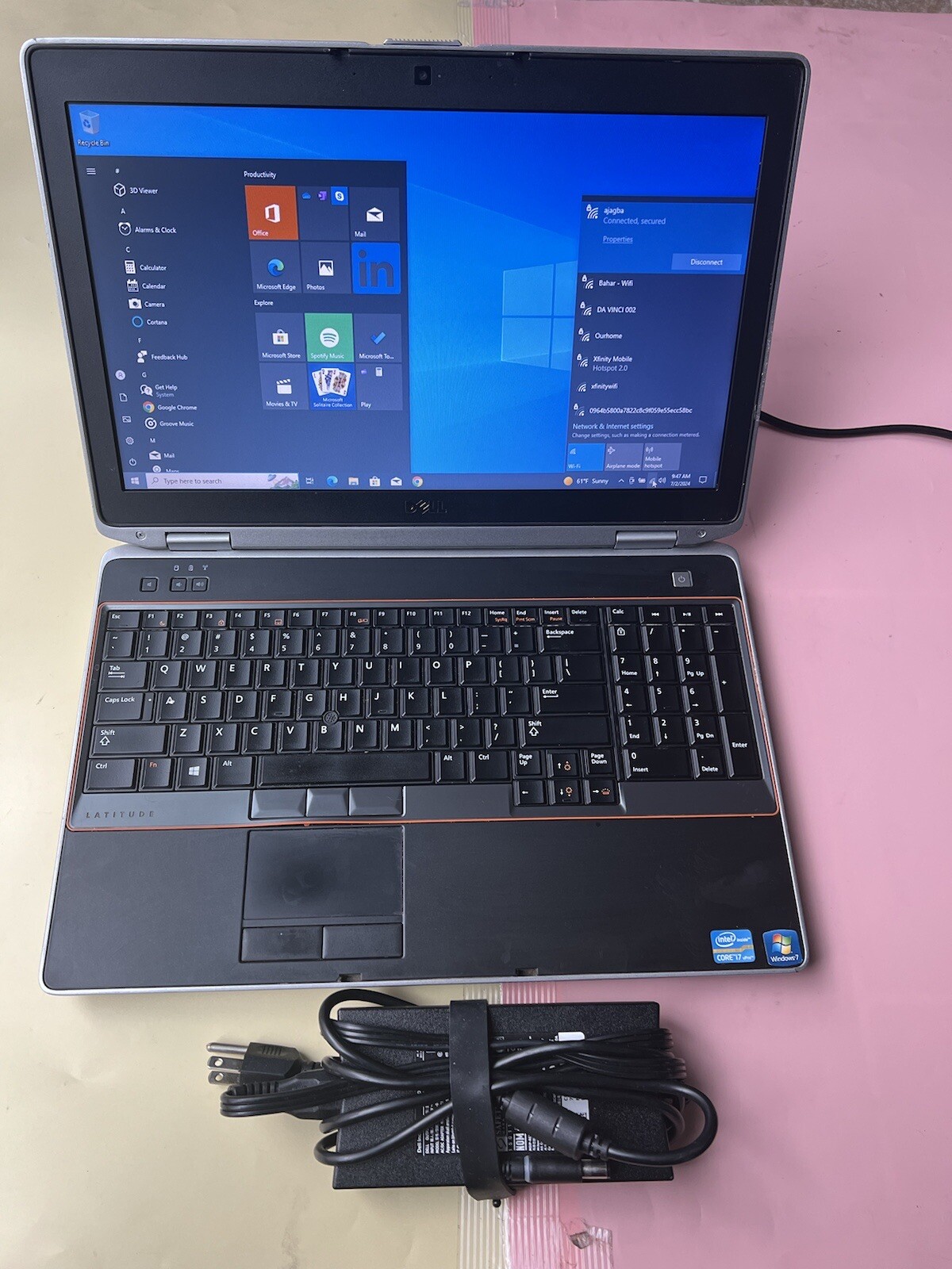 Dell Latitude E6520 Core i7-2620M 2.70GHz 8GB RAM 500GB BACKLIT BLUETOOTH WEBCAM