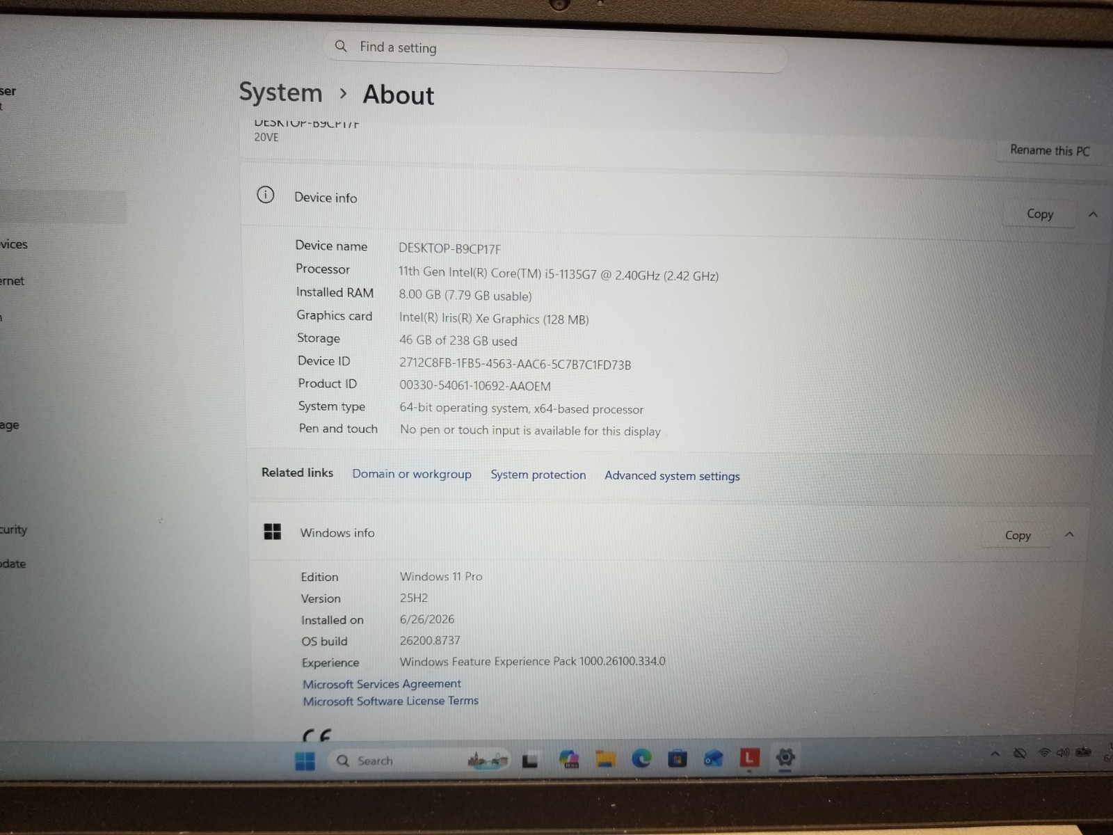 Lenovo ThinkBook 15 G2 ITL i5-1135G7 2.4GHz 8GB RAM 256GB NVMe Windows 11 Pro