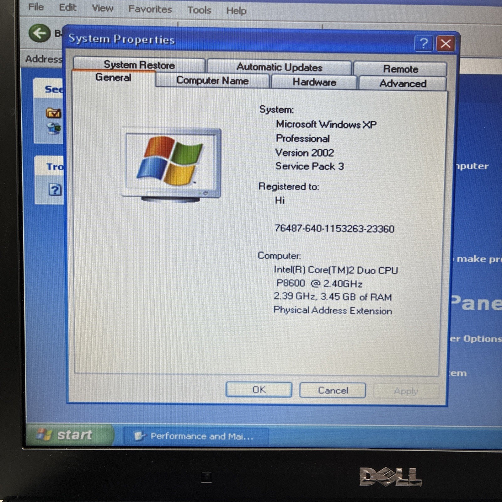 RETRO Dell Latitude E6500/E6510 15” Windows XP 32-Bit Laptop 250GB HDD DVD