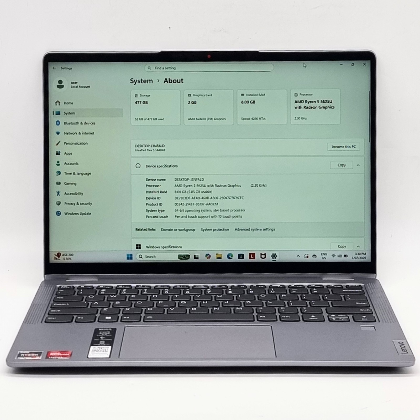 Lenovo IdeaPad Flex 5 14ABR8 Ryzen 5 5625U 8GB 512GB 2-in-1 Laptop