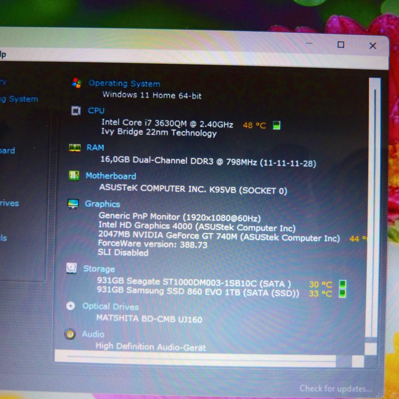 Asus K95 18 inch cinema monster FULLHD l 2TB SSD HDD Windows 11 l 16GB RAM…