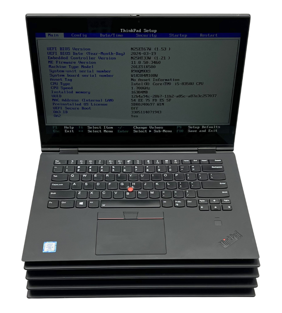 (LOT OF 5) Lenovo ThinkPad X1 Yoga 3rd Gen 14″ – i5-8350U 16GB NO SSD (READ)