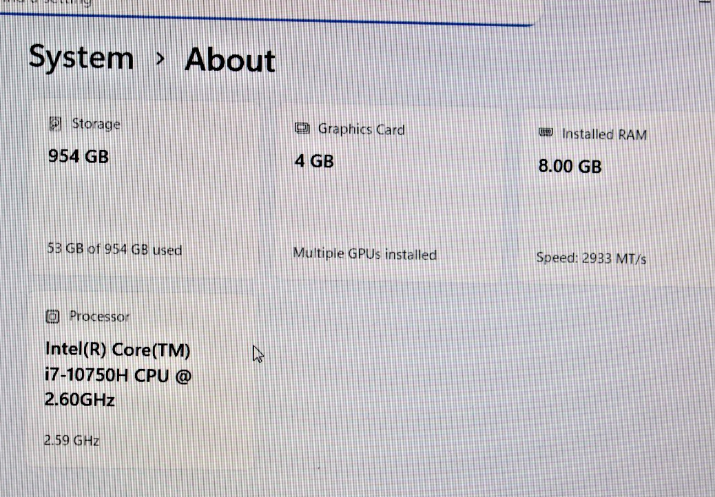 DELL PRECISION 5550 i7-10750H @ 2.60GHz 8 GB RAM SSD 1TB NVIDIA QUADRO T1000
